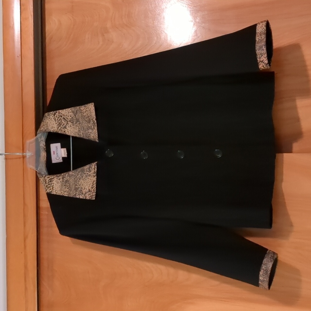 Courtney Black and Faux Snake Trim Blazer